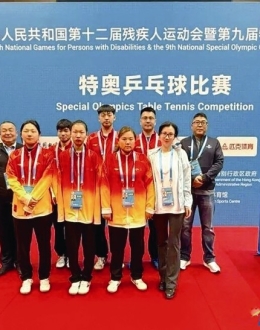 我区运动员陈建在全国残特奥会乒乓球男单比赛中摘铜